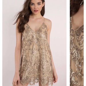 Gold Sequin Shift Dress